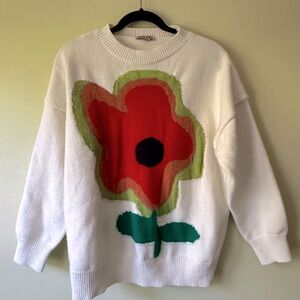 VRG GRL World Through Art Knit, White, Size M/L